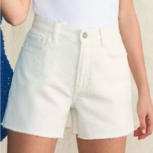 Free People Faherty High Rise Cotton Denim Shorts White Size 27 NWOT
